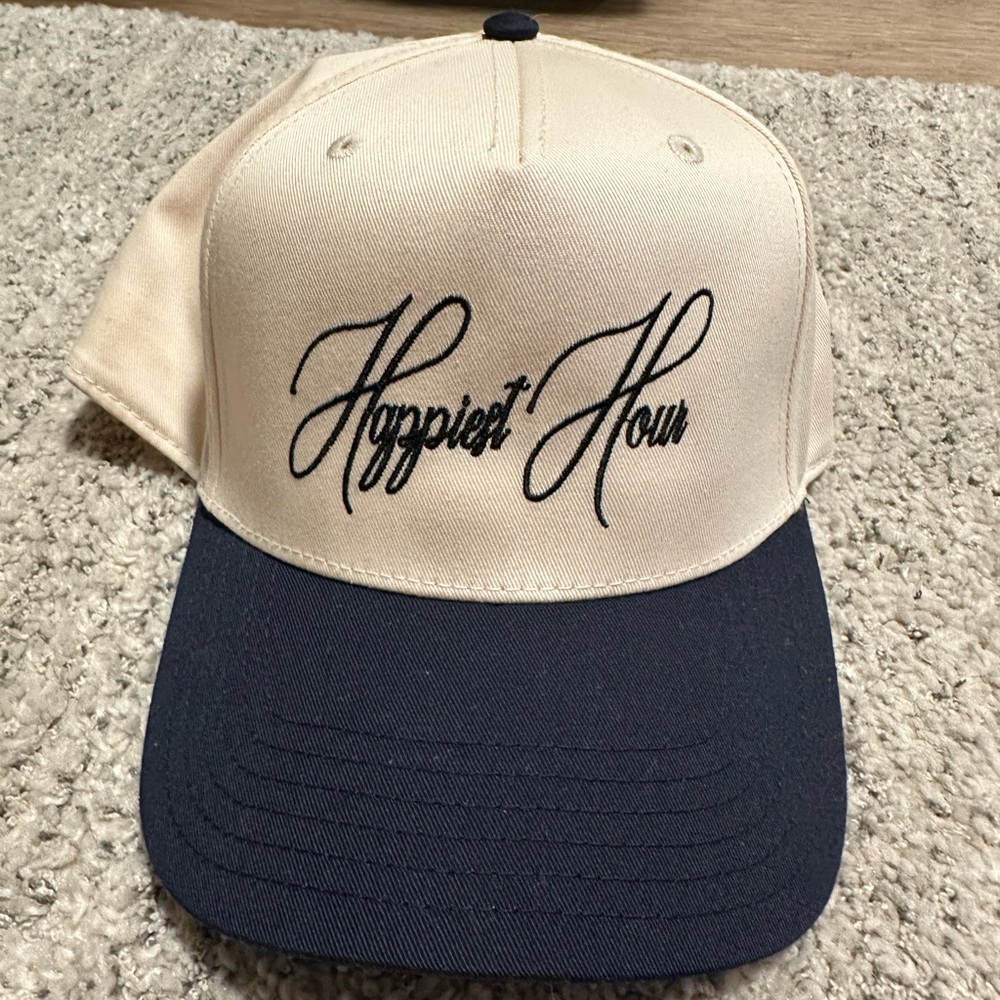 Happiest Hour Cream and Black Party Hat